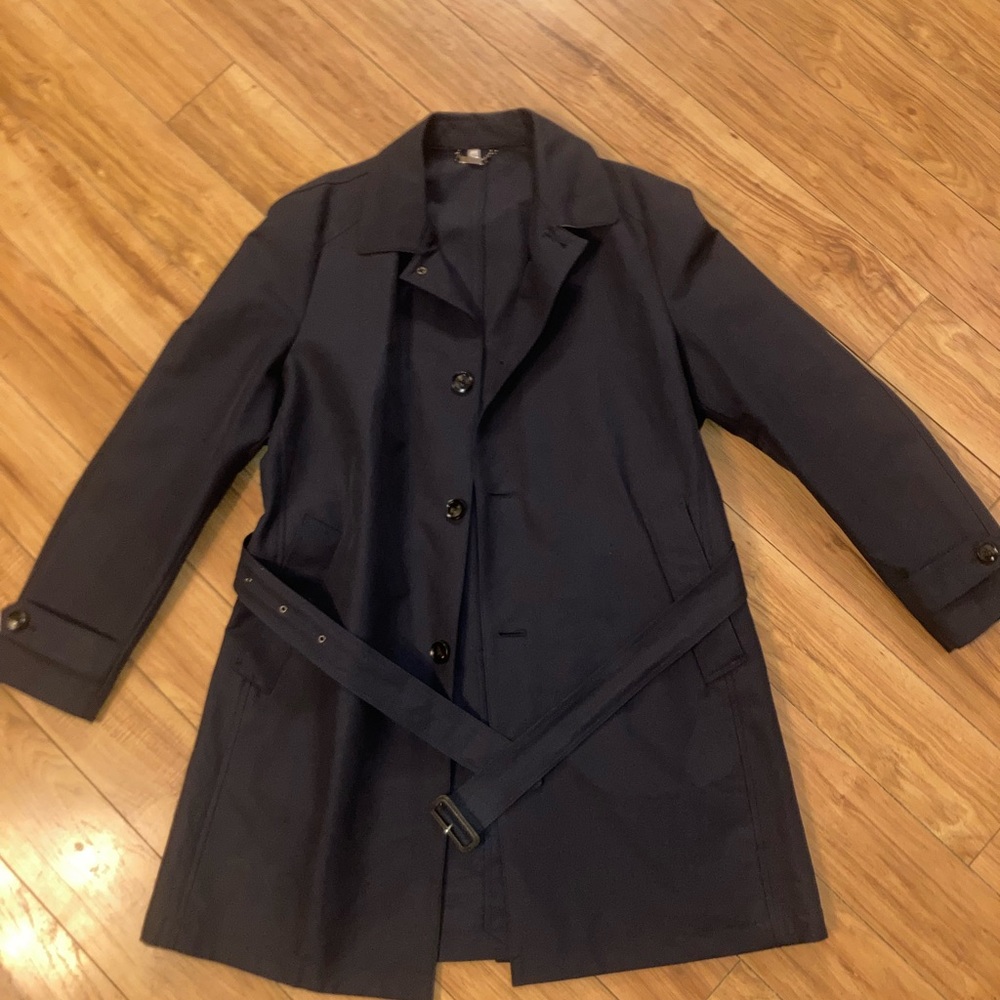 Hardy Amies London Men’s Navy Cotton Gabardine Trench size 44